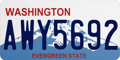 WA license plate AWY5692
