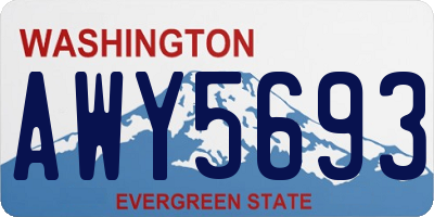 WA license plate AWY5693