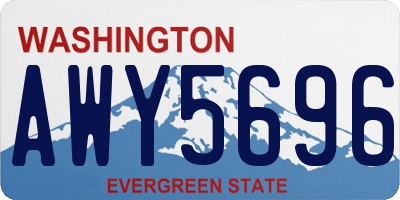 WA license plate AWY5696