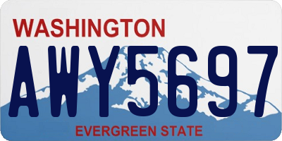 WA license plate AWY5697