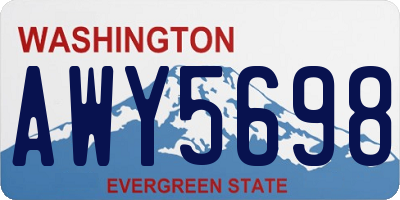 WA license plate AWY5698