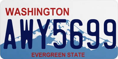 WA license plate AWY5699