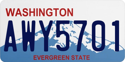 WA license plate AWY5701
