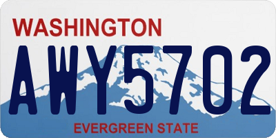 WA license plate AWY5702