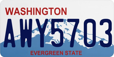 WA license plate AWY5703