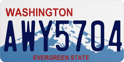 WA license plate AWY5704
