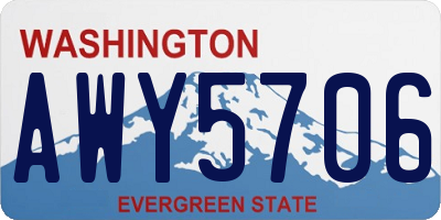 WA license plate AWY5706