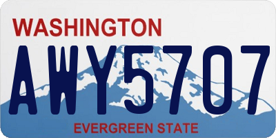 WA license plate AWY5707