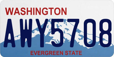 WA license plate AWY5708