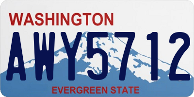 WA license plate AWY5712