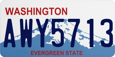 WA license plate AWY5713