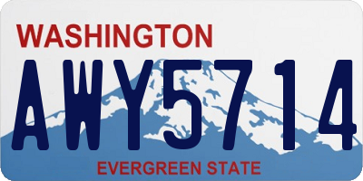 WA license plate AWY5714
