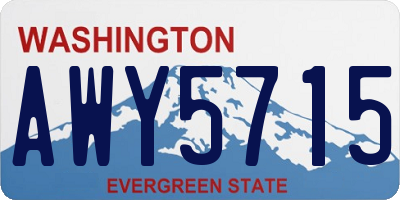 WA license plate AWY5715