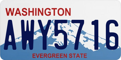WA license plate AWY5716