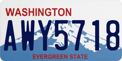 WA license plate AWY5718