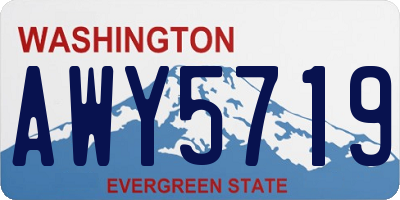 WA license plate AWY5719