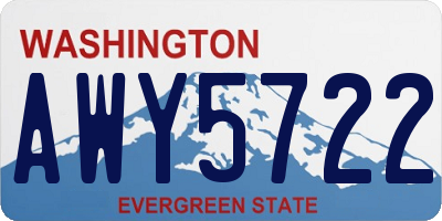 WA license plate AWY5722