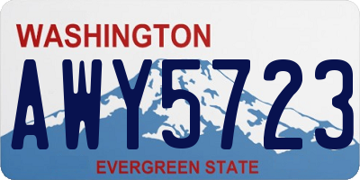 WA license plate AWY5723