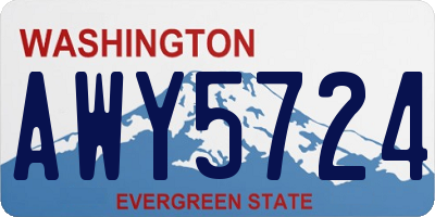 WA license plate AWY5724