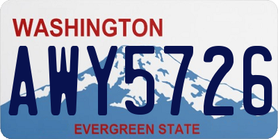 WA license plate AWY5726