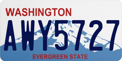 WA license plate AWY5727