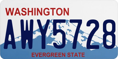 WA license plate AWY5728