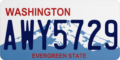 WA license plate AWY5729