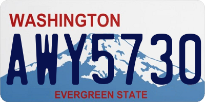 WA license plate AWY5730