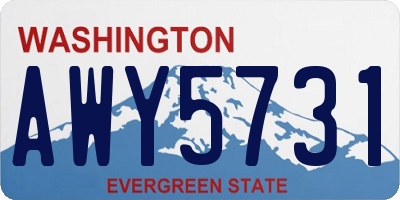 WA license plate AWY5731