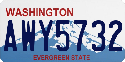 WA license plate AWY5732