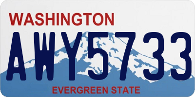 WA license plate AWY5733