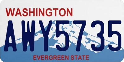 WA license plate AWY5735
