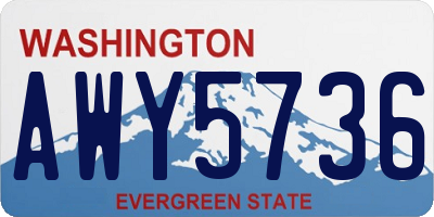 WA license plate AWY5736