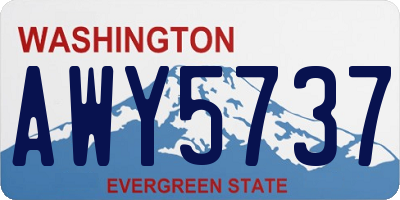 WA license plate AWY5737