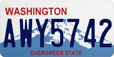 WA license plate AWY5742