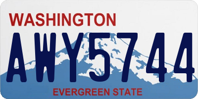 WA license plate AWY5744