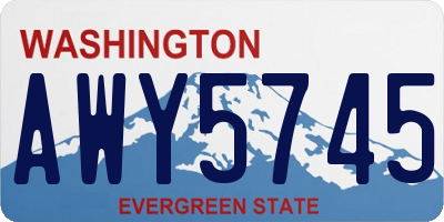 WA license plate AWY5745