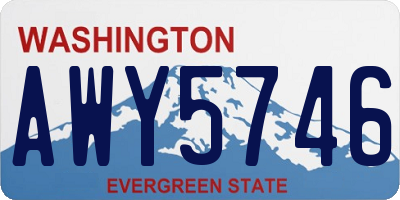 WA license plate AWY5746