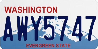 WA license plate AWY5747