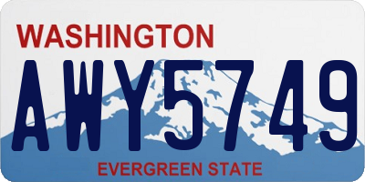 WA license plate AWY5749