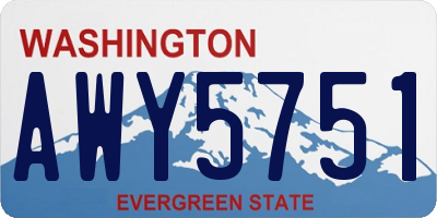 WA license plate AWY5751