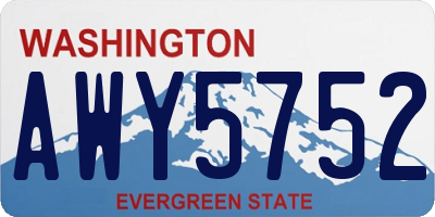 WA license plate AWY5752