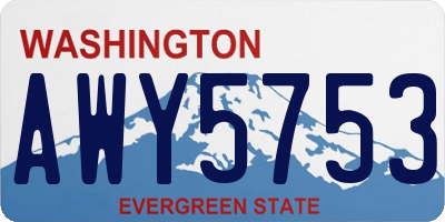 WA license plate AWY5753