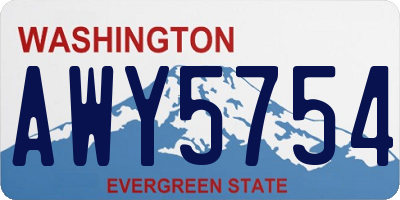 WA license plate AWY5754