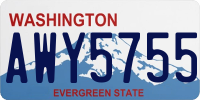 WA license plate AWY5755
