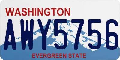 WA license plate AWY5756