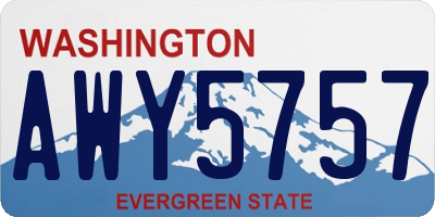 WA license plate AWY5757