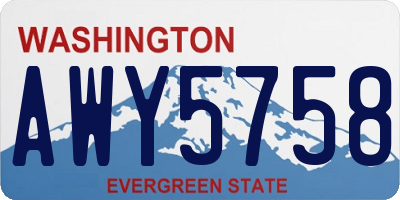 WA license plate AWY5758