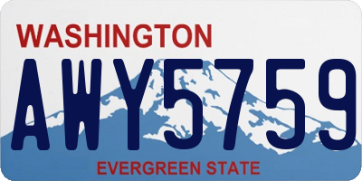 WA license plate AWY5759