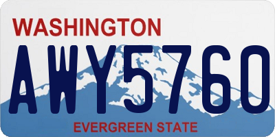 WA license plate AWY5760